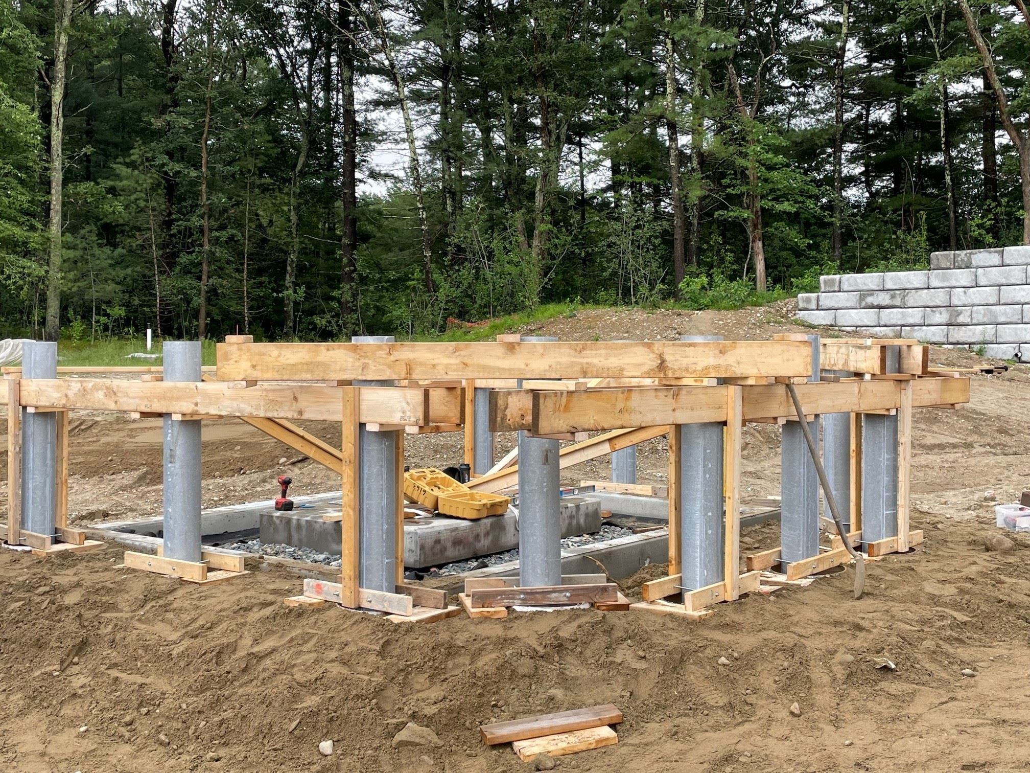 diameter bollards at transformer pad.